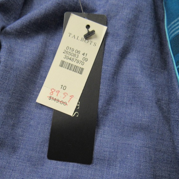 Talbots Blazer Womens 10 Blue Patchwork‎ Madras Plaid Cotton Two Button Lined - Picture 4 of 16